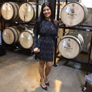 H&M Women’s Art Deco Sparkle Open Back dress, Black, size Small